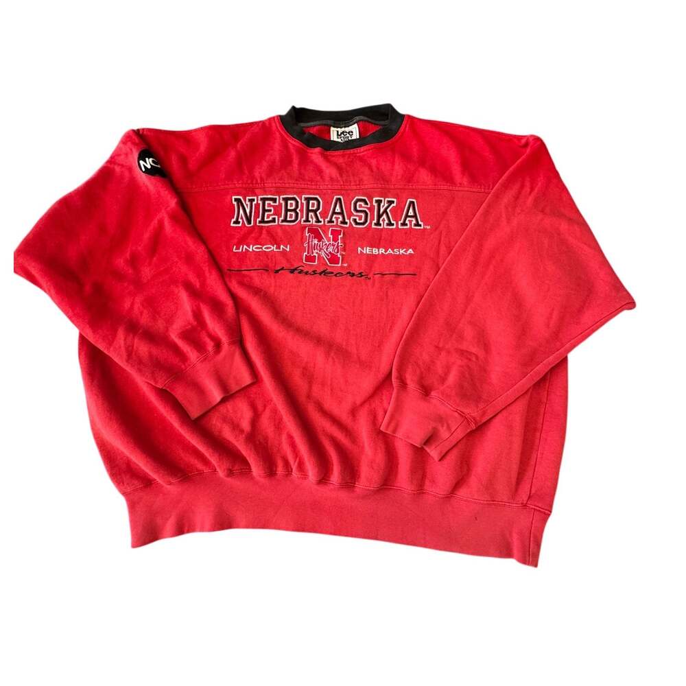 VTG Vintage Nebraska Cornhuskers Crewneck Sweatshirt Lee Sport 90s Red XXL